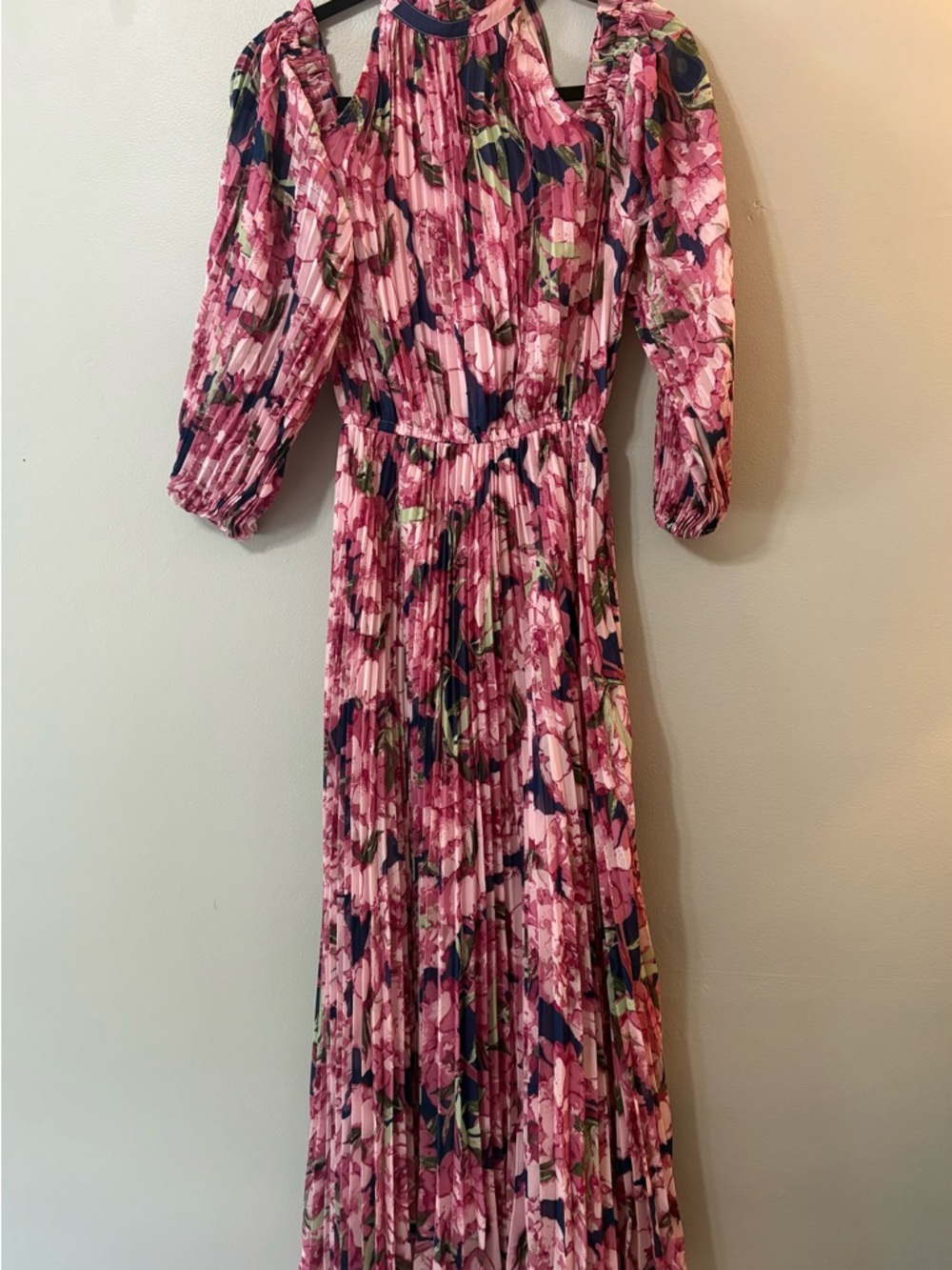 Petal & Pup Pink Floral Cold-Shoulder Maxi Dress - Picture 5 of 9